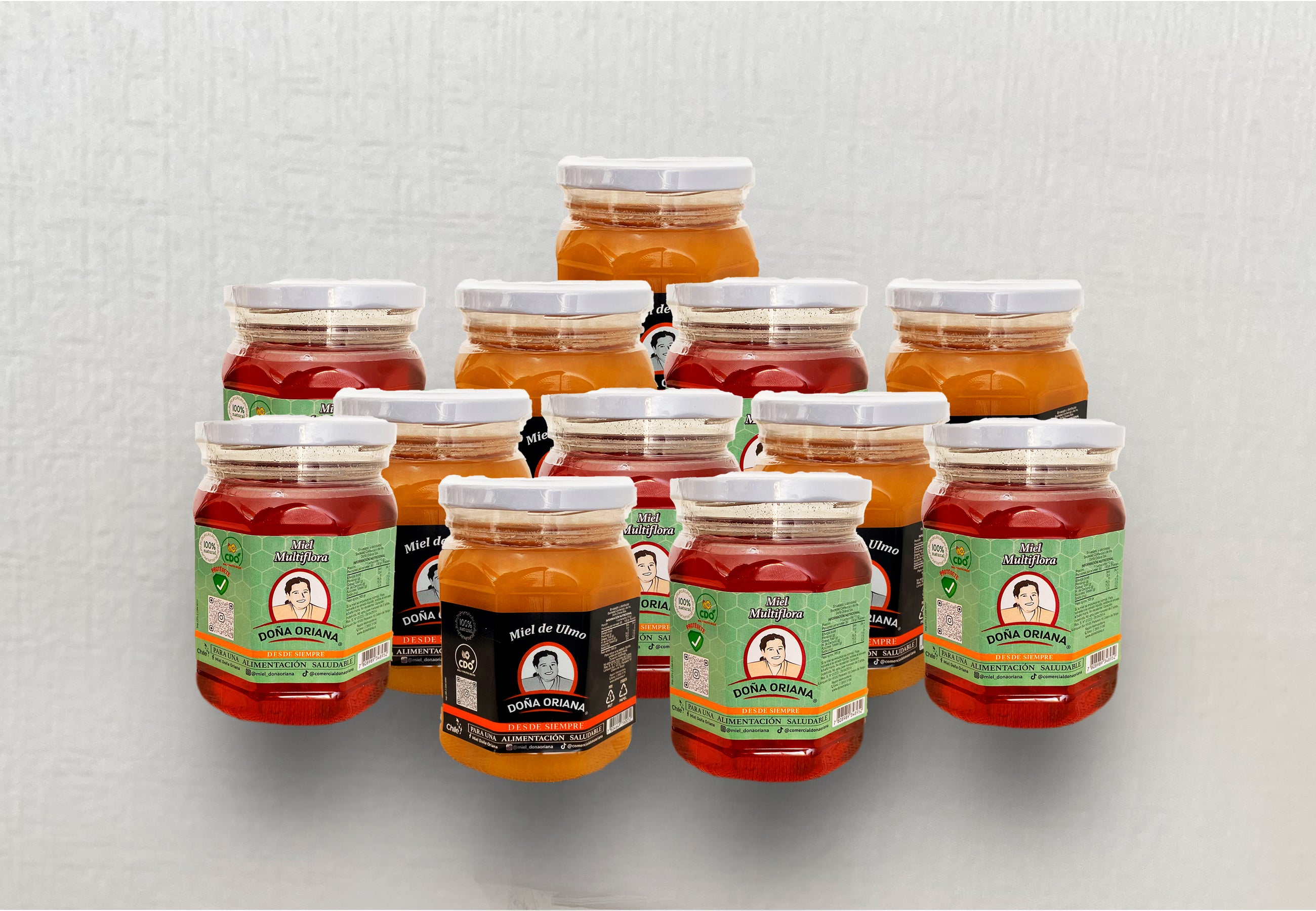 Display mixto Multiflora y Ulmo 500 gr (6 unidades Multiflora y 6 unidades Ulmo)